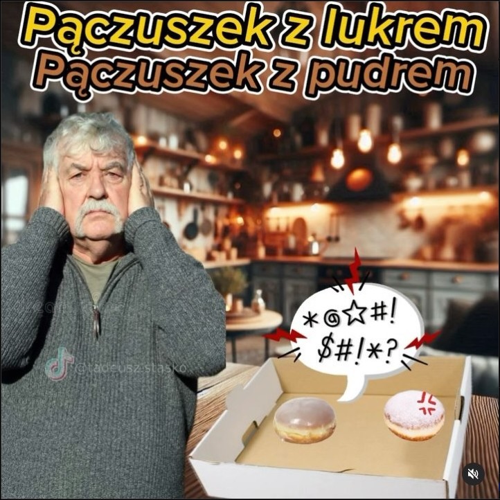 Pączek z lukrem vs z pudrem